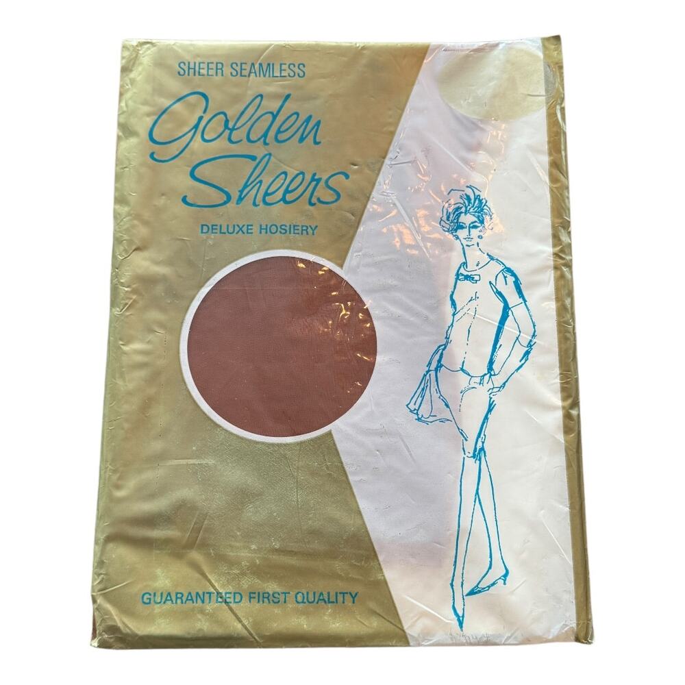 NEW Vintage Pantyhose Golden Sheers Deluxe Hosiery Seamless Panty Hose